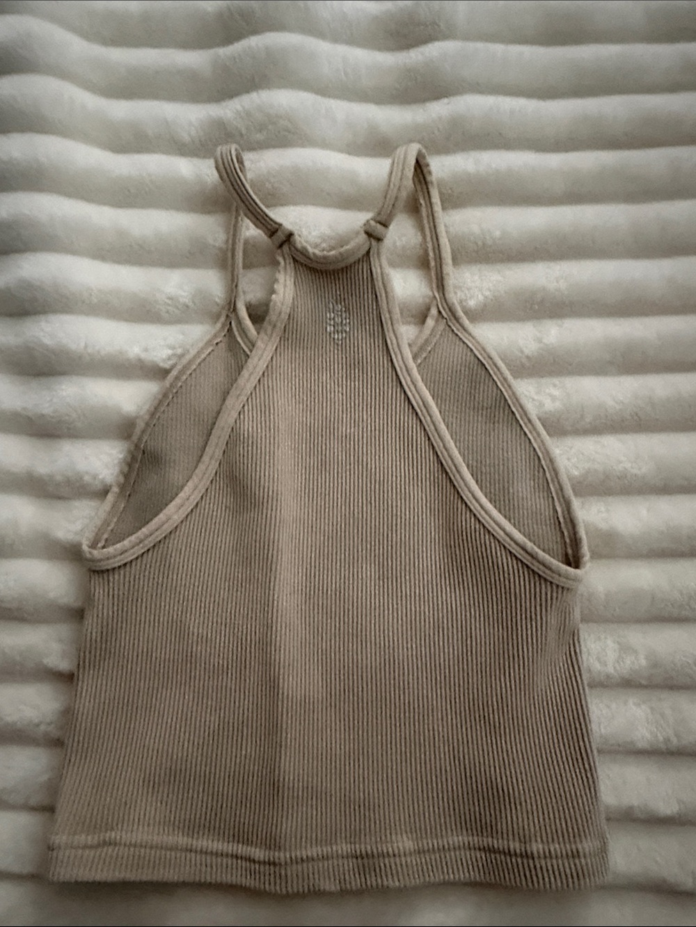 Free People Taupe Ribbed Racerback Crop Tank - Picture 4 of 4